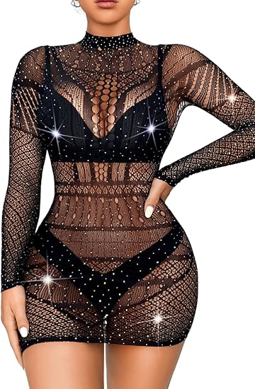 Rochiță sexy transparentă tip plasă – lenjerie erotică provocatoare, mărime universală